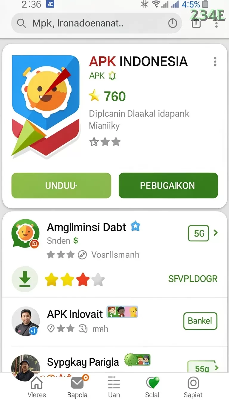 Cuplikan layar F7F7 — menu navigasi
